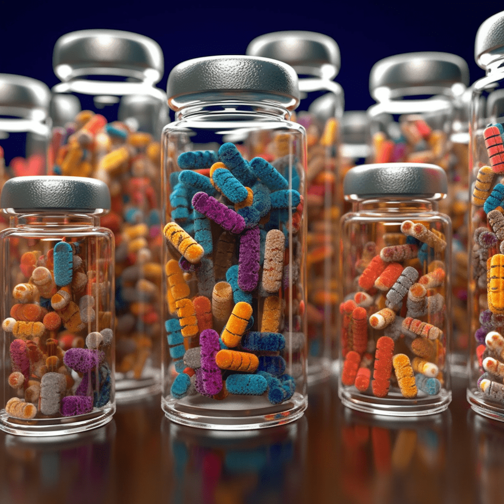 Antibiotic inside glass bottles