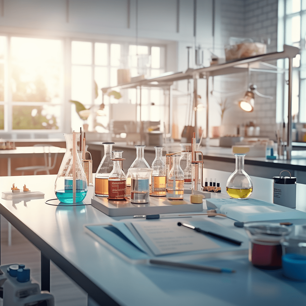 Laboratory with chemicals
