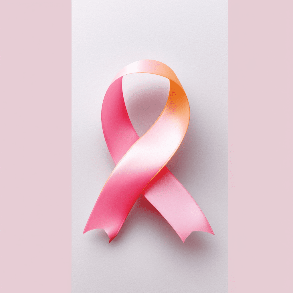 Simple pink ribbon, 3d, biotech